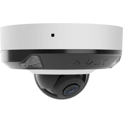 Ajax VIDEO DomeCam Mini HL (8 Mp/2.8 mm) WH - Cameră video IP Mini Dome, rezolutie 8Mpx/20fps, obiectiv de 2.8mm, H.264 si H.265, rază Smart IR de actiune 15 m, 12VDC/PoE, IP65, analiză