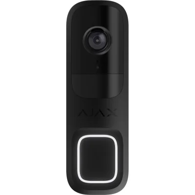 Ajax VIDEO Doorbell BLACK - Sonerie video cu inteligentă artificială încorporată, senzor PIR si control prin aplicatii. Culoare neagră