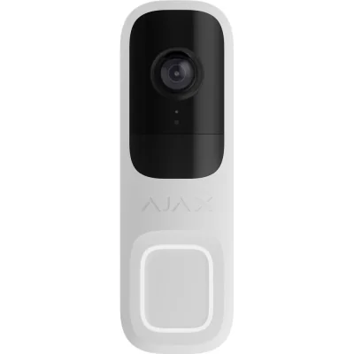 Ajax VIDEO Doorbell WHITE - Sonerie video cu inteligentă artificială încorporată, senzor PIR si control prin aplicatii. Culoare albă