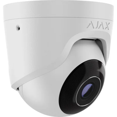 Ajax VIDEO TurretCam (5 Mp/4 mm) WH - Cameră video IP tip turelă, rezolutie 5Mpx/25fps, lentilă 4mm, H.264 si H.265, Smart IR cu rază de actiune 35 m, 12VDC/PoE, IP65, analiză vi