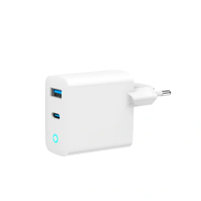 GEMBIRD 2-port 65W GaN USB fast charger LED white