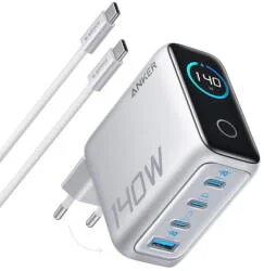 Alimentator retea Anker, 140W, fast charge, 3 x USB-C, 1 x USB-A, argintiu, "B2697G41" - 0194644289607