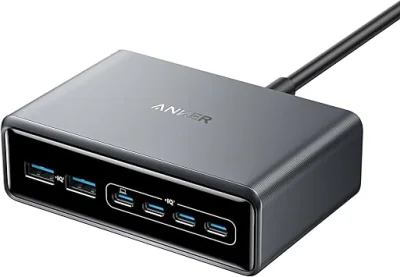 Alimentator retea Anker, 200W, GaN, 4 x USB-C, 2 x USB-A, QC, PD, argintiu, "A2683341" - 0194644041007