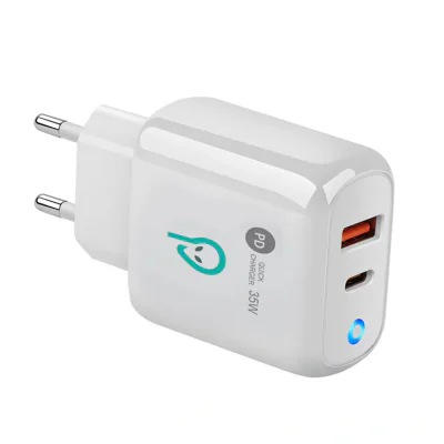 Alimentator retea SPACER Quick Charge 35W, USB Type-C PD (max 35W) + USB, alb