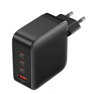 Alimentator retea Vention, 3 x USB-C (140W/140W/30W), 1 x USB-A (18W), GaN, PD, QC, Cablu USB-C 1.5m inclus, negru, "FEIB0-EU"