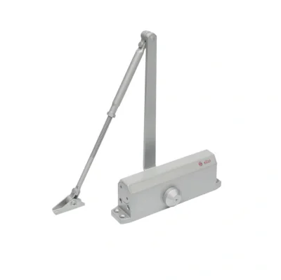 Amortizor hidraulic cu brat SA-5044AW-sv, argintiu; Pentru: usi cu greutatea de 60-85 kg; latime usa ≤1050mm; Ulei hidraulic termostabil; Viteza de inchidere reglabila; Montare universala: stanga sau dreapta; Culoare: argintiu; Deschidere usa la 180°