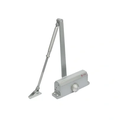 Amortizor hidraulic cu brat SA-6033AW-sv, argintiu; Pentru: usi cu greutatea de 40-65 kg; latime usa ≤950mm; Ulei hidraulic termostabil; Viteza de inchidere reglabila; Montare universala: stanga sau dreapta; Culoare: argintiu; Deschidere usa la 180°;