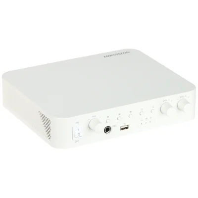 Amplificator audio cu 2 zone HIKVISION DS-QAE0A60G1-VB, 60 W