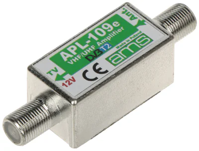 Amplificator de antenă AMS APL-109E, 174-694 MHz, 1 intrare / 1 ieșire