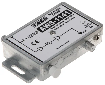 Amplificator de antenă AMS AWS-1141, 87-790 MHz, 1 intrare / 1 ieșire