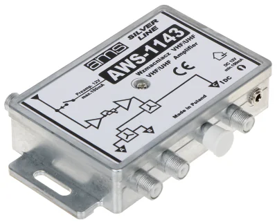 Amplificator de antenă AMS AWS-1143, 87-790 MHz, 1 intrare / 3 ieșiri