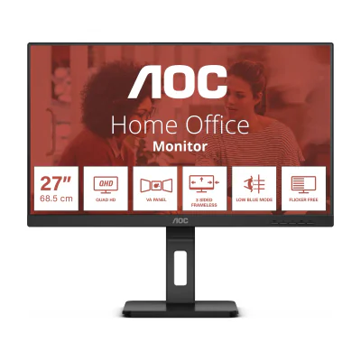 AOC Q27E3UMF, 68.6 cm (27"), 2560 x 1440 pixels, Quad HD, Black