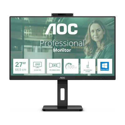AOC Q27P3CW, 68.6 cm (27"), 2560 x 1440 pixels, Quad HD, LED, 4 ms, Black