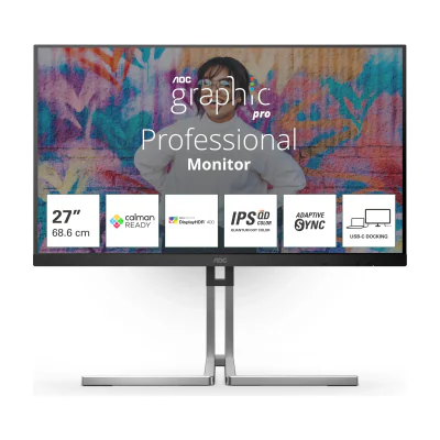 AOC Q27U3CV, 68.6 cm (27"), 2560 x 1440 pixels, Quad HD, LCD, 4 ms, Black