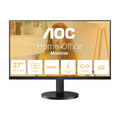 AOC U27B3AF, 68.6 cm (27"), 3840 x 2160 pixels, 4K Ultra HD, LED, 4 ms, Black