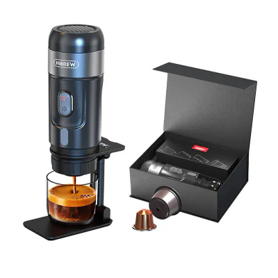 Aparat de cafea portabil HIBREW H4A 3-în-1 de 80 W, cu husă de transport