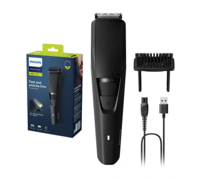 Aparat de tuns barba PHILIPS Seria 3000 BT3234/15,  Lame din otel inoxidabil cu ascutire automata, 0.5-10mm, Utilizare fara fir, 60 min, Negru, L x A x I (mm) 71x142x225