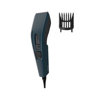 Aparat de tuns Philips Seria 3000 HC3505/15, 13 setari de lungime, utilizare cu fir, lame din otel inoxidabil, Albastru