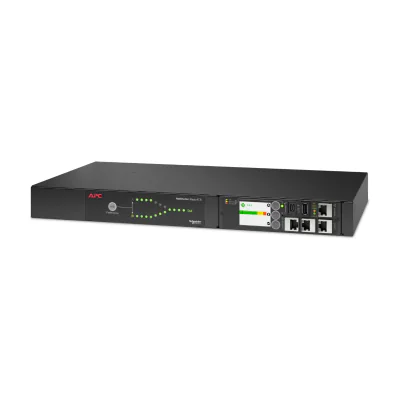 APC Automatic Transfer Switch AP4423A - (8x) C13 + (1x) C19, 3680W, Rack mountable, 1U, Rackmount, 1U, 9 AC outlet(s), Black