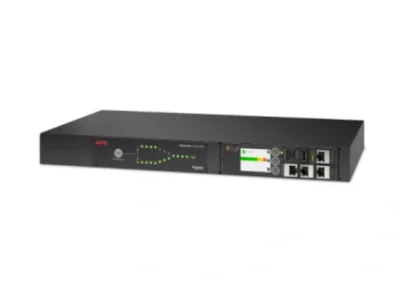 APC Automatic transfer switch Rack AC 230V 3840VA 1-phase USB Ethernet 10/100/1000 output connectors 1 1U 2.43m cord Black
