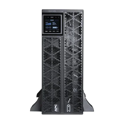 APC Smart-UPS On-Line, 5kVA/5kW, Rack/Tower, 230V, 2x IEC C13+1x IEC C19+Hard wire 3-wire (H+N+E) outlets, Network Card, W/O rail kit, Double-conversion (Online), 5 kVA, 5000 W, Sine, 100 V, 285 V