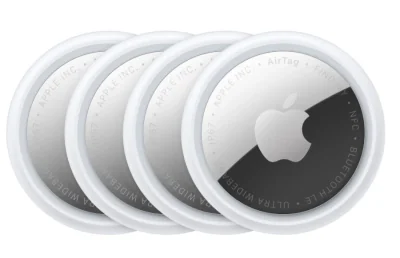 APPLE AirTag 2nd generation (4 Pachet), Silver, White