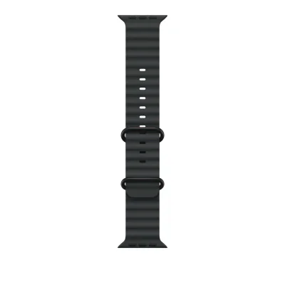 Apple Watch 49mm Band:  Black Ocean Band - Black Titanium Finish