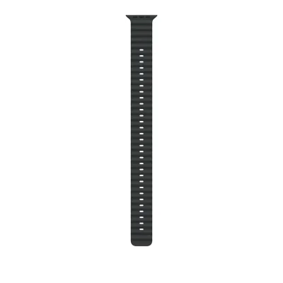 Apple Watch 49mm Band:  Black Ocean Band Extension - Natural Titanium Finish