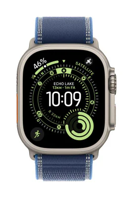 Apple Watch 49mm Blue/Bright Blue Trail Loop - S/M - Black Titanium Finish