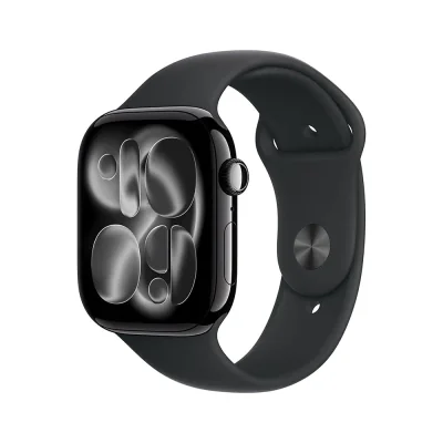 Apple Watch S11 Cellular 42mm Jet Black Aluminium Case with Black Sport Band - S/M