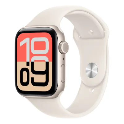 Apple Watch SE 3 Cellular 44mm Starlight Aluminium Case with Starlight Sport Band - S/M