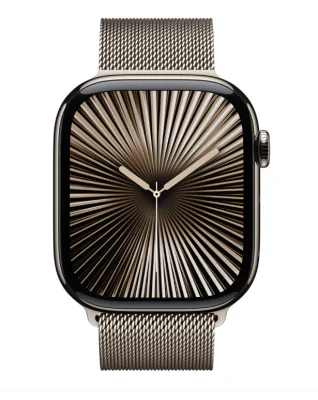 Apple Watch Series 10 GPS + Cellular 46mm Natural Titanium Case with Natural Milanese Loop - M/L
