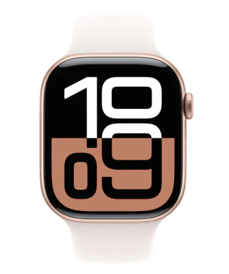 Apple Watch Series 10 GPS + Cellular 46mm Rose Gold Aluminium Case with Light Blush Sport Band - M/L