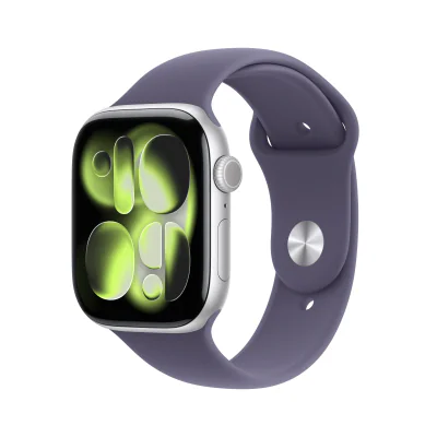 Apple Watch Series 11 GPS 46 mm, carcasă Silver Aluminium, brățară Purple Fog Sport Band M/L