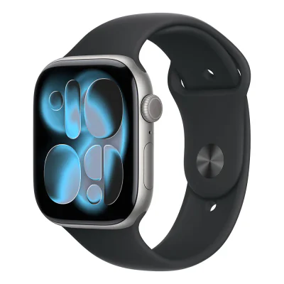 Apple Watch Series 11 GPS 46 mm, carcasă Space Grey Aluminium, brățară Black Sport Band M/L