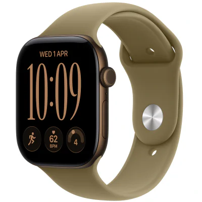 Apple Watch Series 12 GPS, Carcasa Dark Bronze Aluminium 42mm, Olive Sport Band - M/L
