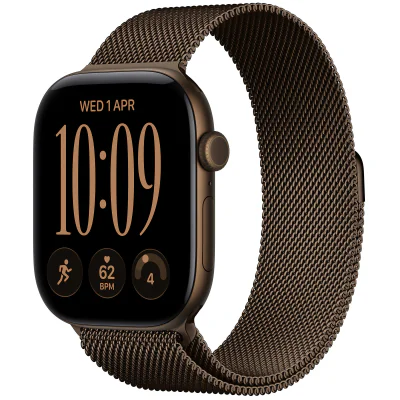 Apple Watch Series 12 GPS, Carcasa Dark Bronze Aluminium 46mm, Dark Bronze Milanese Loop - M/L