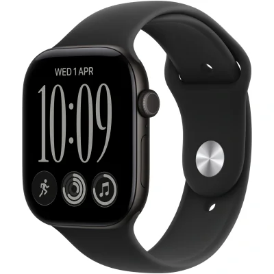 Apple Watch Series 12 GPS + Cellular, Carcasa Black Aluminium 42mm, Black Sport Band - S/M