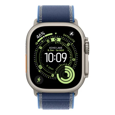 Apple Watch Ultra 3 GPS + Cellular 49mm Natural Titanium Case with Blue/Bright Blue Trail Loop - M/L
