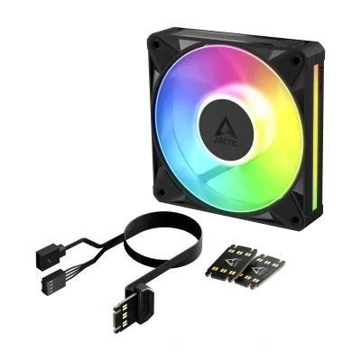 ARCTIC BioniX P12 A-RGB 120 mm PWM Fan with Daisy Chain, Fan, 12 cm, 450 RPM, 3000 RPM, 129 m³/h, Black