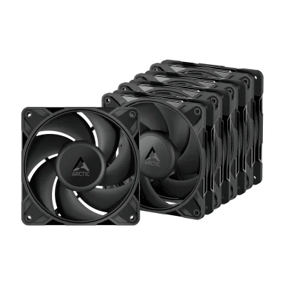 ARCTIC Freezer P12 Pro PST - 5 Pack - 120 mm PWM Fan with Cable Splitter, Fan, 12 cm, 131 m³/h, Black