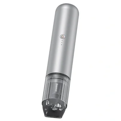 Aspirator de mana Baseus A3, putere aspirare 15000pa, suporta incarcare QC3.0, filtru HEPA, acumulator 4*2000mAh cablu inclus Type-C la USB, argintiu