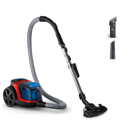 Aspirator fara sac Philips PowerPro Compact FC9330/09, 900W, PowerCyclone 5, Perii TriActive, Rosu