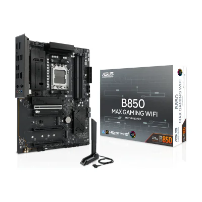 ASUS B850 MAX GAMING WIFI, AMD, Socket AM5, AMD Ryzen 7000 Series, AMD Ryzen 8000 Series, AMD Ryzen 9000 Series, Socket AM5, DDR5-SDRAM, 256 GB