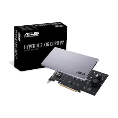 ASUS HYPER M.2 X16 CARD V2, PCIe, M.2, PCIe 3.0, 128 Gbit/s, 202 mm, 13 mm