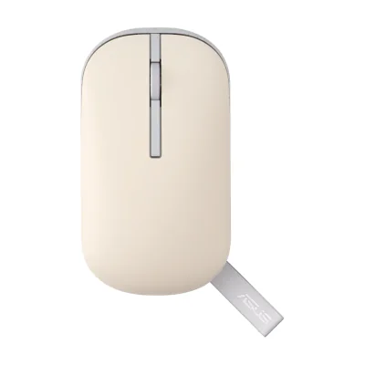 ASUS Marshmallow Mouse MD100, Ambidextrous, Optical, RF Wireless + Bluetooth, 1600 DPI, Beige, Green