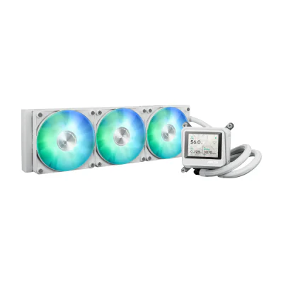 ASUS MAX Gaming LC 360 ARGB LCD White Edition, All-in-one liquid cooler, 12 cm, White