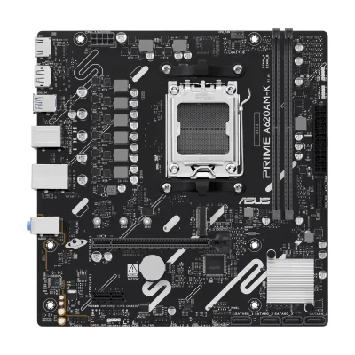 ASUS PRIME A620AM-K, AMD, Socket AM5, AMD Ryzen 7000 Series, AMD Ryzen 8000 Series, AMD Ryzen 9000 Series, Socket AM5, DDR5-SDRAM, 128 GB