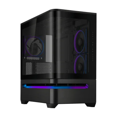 ASUS PRIME AP202 ARGB, Mini Tower, PC, Black, micro ATX, Mini-ITX, Metal, Gaming