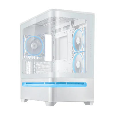 ASUS PRIME AP202 ARGB, Mini Tower, PC, White, micro ATX, Mini-ITX, Metal, Gaming